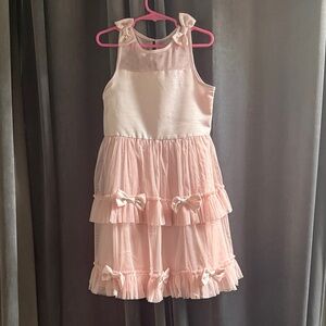 Rare Editions Light Pink Tiered Bow Dress
